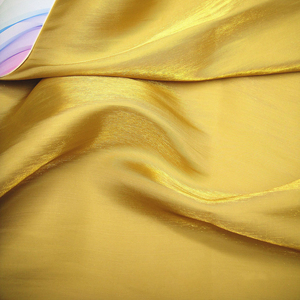 Tissu en polyester, aspect soie, satin brillant, tissé, <span class=keywords><strong>design</strong></span> de mode, matière en mousseline dorée - Product Image 4