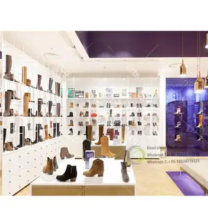 Boutique Schuh Handtasche Shop Dekoration Ideen Stand Einzelhandel Wand montage Taschen Vitrine Rack
