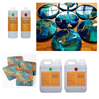 Kit de démarrage DIY en résine époxy 1:1 transparente jaune résistante pour débutants, idéal pour l'art, l'artisanat, la construction et la fabrication de moules