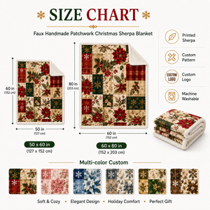 Nouvelle arrivée, <span class=keywords><strong>couverture</strong></span> en fourrure sherpa <span class=keywords><strong>personnalisée</strong></span>, luxueuse, chaude, faite à la main, <span class=keywords><strong>patchwork</strong></span>, imprimé de Noël, pour boîte cadeau - Product Image 2