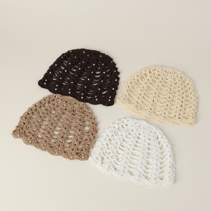 Bonnet en crochet perlé fait main pour femme, style vintage, ajouré en maille, doux, respirant, élastique, avec <span class=keywords><strong>filet</strong></span> à <span class=keywords><strong>cheveux</strong></span> décoratif - Product Image 2