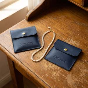 Bolsa de Joyería de Cuero con Logotipo Personalizado Impreso, Embalaje Personalizado con Cajón, Bolsa de Joyería de Gamuza Personalizada - Product Image 4