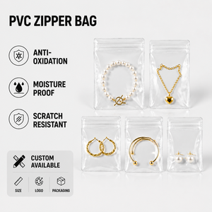 Sac d'emballage en PVC, sac auto-scellant, sac à bijoux transparent épaissi, accessoire de chaîne de main Wengu, sac auto-scellant pour perles de Bouddha - Product Image 1