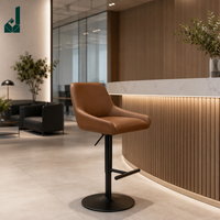 Tabouret de bar pivotant réglable en cuir avec accoudoirs, coussin en mousse à mémoire de forme, chaise de bureau pour bureau commercial, bar, hôtel