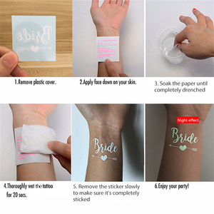 Campioni gratuiti di fabbrica incandescenti al Neon adesivi temporanei per tatuaggi <span class=keywords><strong>personalizzati</strong></span> - Product Image 6