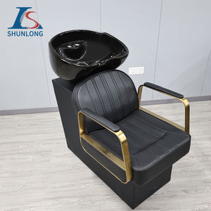 Venta caliente de muebles de barbería de buena calidad para la venta de equipos de peluquería Silla de champú con marco dorado - Product Image 6