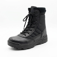 Bottes tactiques en microfibre couleur désert avec coutures renforcées sur les orteils, fermeture éclair latérale, bottes hautes pour l'extérieur