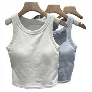 Top de Verano Personalizado 2026, Sin Mangas, Cuello Redondo, Transpirable, Tejido de Spandex/Poliéster, Chaleco Acanalado de Alta Calidad para Mujer, Estilo Casual - Product Image 4