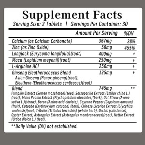 Comprimés Ultra pour l'Érection en Gros d'Usine avec L-Arginine HCI et Mélange de Ginseng Eleutherococcus – Aide à la Performance - Product Image 6
