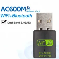 USB WiFi BT 5,0 600Mbps adaptador de banda dual 2,4G 5GHZ USB WiFi5 red inalámbrica WLAN red Dongle controlador gratuito Dongle