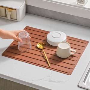 Kitchen Counter Multiple Usage <b>Large</b> Sink <b>Mat</b> Drain Pad for Drying Dishes Silicone Dish Drying <b>Mat</b> for Kitchen Item - Product Image 1