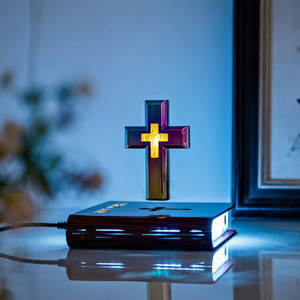 Novelty Gift <b>RGB</b> LED Starry Night Bedroom Light Cordless Magnetic Levitation Floating Cross Touch <b>Control</b> Eco-Friendly Dimmable - Product Image 1