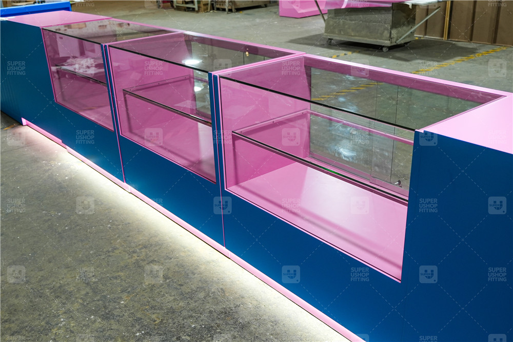 glass display cabinet with led lights