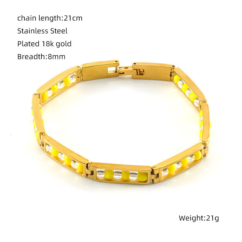 Gold Bracelet - Transparent + Yellow