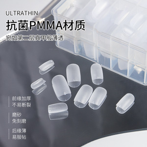 Uñas Postizas Ultra Cortas de Almendra Francesa, Ultra Finas, Sin Costuras, con Forma de Gota de Agua, de ABS - Product Image 4