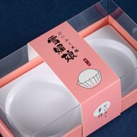 Boîte d'emballage transparente pour gâteaux de lune neigeux, jaune d'œuf, JS-001, en plastique, pour pâtisseries occidentales, lot de 2, Daifuku fraise et mangue