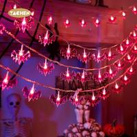 Décorations d'Halloween originales YACHEN, lumières en guirlande 3D à piles, fantômes, citrouilles, chauves-souris, pour la maison, intérieur, extérieur, fête
