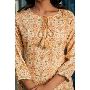 Vestido estampado étnico Premium Kurta Pant Dupatta Set Summer Casual Party Wear Suit In Wholesale Pure Cotton Indian & Pakistani - Product Image 5