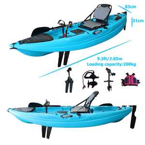 <span class=keywords><strong>Kayak</strong></span> monoplace à pédales de 9,3 pieds, siège unique, en plastique HDPE, pour la pêche, le surf, l'océan, les lacs et les rivières - Product Image 1