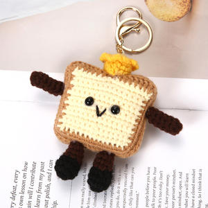 LLavero de panadería de <span class=keywords><strong>ganchillo</strong></span> Kawaii, amuleto de comida de felpa Amigurumi, bolso de felpa de <span class=keywords><strong>pan</strong></span> tejido, hecho a mano amuleto de comida, regalo PFD - Product Image 6