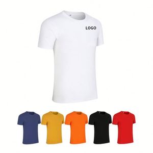 เสื้อยืดคอตตอนโปรโมชั่นปี 2025 สกรีนโลโก้ได้ตามต้องการ เสื้อยืดคอกลมสีพื้นสำหรับผู้ชายและผู้หญิง เหมาะสำหรับธุรกิจ - Product Image 4