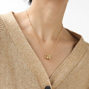 Hot Selling Fashion 18k Gold Plated <strong>Emerald</strong> Zircon Necklace Removable Pendants <strong>Beads</strong> Necklace for Women - Product Image 5