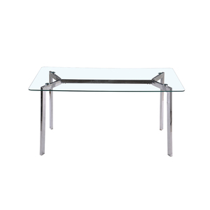 Muestra libre barato casa muebles Simple de vidrio de diseño moderno mesa de <span class=keywords><strong>comedor</strong></span> con Base de Metal - Product Image 2