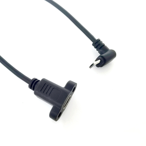 Câble d'extension <span class=keywords><strong>USB</strong></span> 2.0 de type C mâle vers <span class=keywords><strong>prise</strong></span> <span class=keywords><strong>micro</strong></span> femelle <span class=keywords><strong>USB</strong></span> Type C à angle droit à monter sur panneau avec vis pour appareil photo et ordinateur - Product Image 6