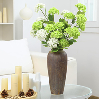 Fleurs artificielles Hortensias - Fleurs en soie de 27,5 pouces de long avec 3 fleurs au toucher réel, Viburnum boule de neige pour la décoration de mariage et de la maison
