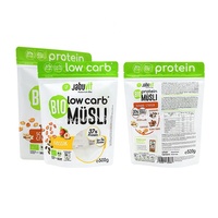 Bolsa Personalizada con Cierre Hermético y Ventana Transparente para Cereal de Desayuno Bio Muesli Orgánico Alto en Proteínas y Bajo en Carbohidratos