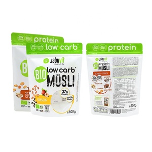 Bolsa Personalizada con Cierre Hermético y Ventana Transparente <span class=keywords><strong>para</strong></span> Cereal de Desayuno <span class=keywords><strong>Bio</strong></span> Muesli Orgánico Alto en Proteínas y Bajo en Carbohidratos - Product Image 1