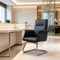 Chaise de bureau exécutive moderne ergonomique confortable à hauteur réglable avec base en acier et revêtement en cuir PU pivotante pour la maison et les bureaux professionnels