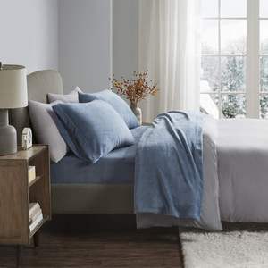 Warm Soft Polyester <strong>Fleece</strong> Wrinkle Resistant <strong>Stitching</strong> True North Plush Bed Sheet Set Deep Pocket Cold Season Cozy <strong>Bedding</strong> - Product Image 2