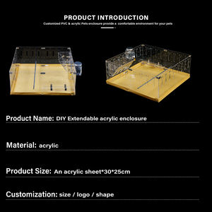 Commercio all'ingrosso della fabbrica stile classico semplice solido acrilico gabbia per animali domestici dimensione personalizzata Habitat per cavie conigli quaglie ricci - Product Image 3