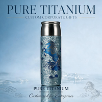Bouteille isotherme en titane personnalisée avec logo, article promotionnel haut de gamme, cadeau d'entreprise