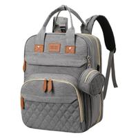 Wickelrucksack mit Klappbarem Babybett Große Kapazität Wickeltasche mit Moskitonetz Wickelauflage USB-Anschluss