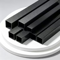 Tube carré en fibre de carbone brillant haute résistance, disponible en gros, usinable par CNC pour support d'équipement médical