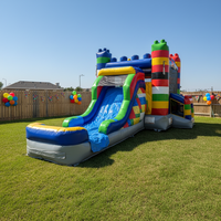 Nouvelle conception de château gonflable pour fêtes, blocs de construction Leggo, château gonflable, toboggan combiné, château de saut