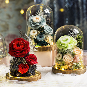 TC all'ingrosso casa conservato Rose di lunga durata In vetro cupola infinito eterno <span class=keywords><strong>fiori</strong></span> di rosa regalo <span class=keywords><strong>per</strong></span> compleanni proposte di <span class=keywords><strong>auguri</strong></span> - Product Image 1