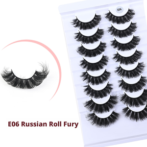 <span class=keywords><strong>Cils</strong></span> volumineux russes, 8 paires, courbure C/D, légers, naturels, doux, confortables, <span class=keywords><strong>cils</strong></span> artificiels denses pour un regard dramatique - Product Image 1