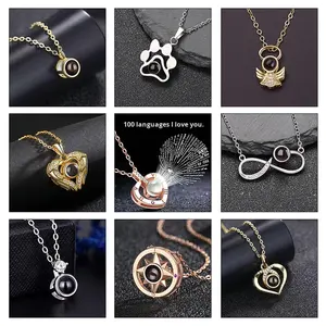 สร้อยคอโปรเจคเตอร์แบบสปอร์ตสำหรับผู้หญิง ดีไซน์หรูหราเบาๆ ทำจากทองแดงประดับเพชร พร้อมรูปภาพสั่งทำได้ รองรับ 100 ภาษา รุ่น S925 - Product Image 2