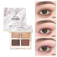 Palette de fards à paupières 4 couleurs personnalisée OEM, couleur riche et veloutée, fini mat et scintillant, polyvalente et longue tenue