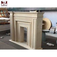 Cheminée d'intérieur moderne de style français avec bordure en pierre naturelle de luxe, style européen pour le salon