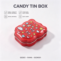 Boîte en étain personnalisée avec motif de chat mignon, fabriquée avec des matériaux recyclés, de qualité alimentaire, pour l'emballage de bonbons, de collations et de chocolat