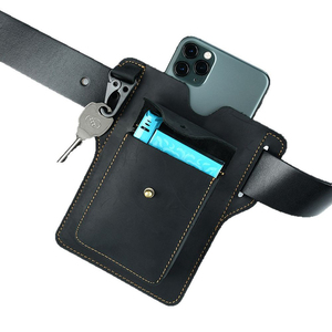 Sac de <span class=keywords><strong>ceinture</strong></span> en <span class=keywords><strong>cuir</strong></span> de vache véritable pour hommes Crazy Horse en <span class=keywords><strong>cuir</strong></span> pour téléphone Portefeuille <span class=keywords><strong>Ceinture</strong></span> Sac - Product Image 2
