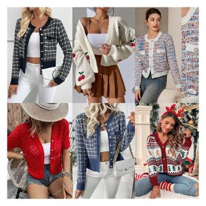 Cárdigan de lana de invierno de manga larga de estilo informal para <span class=keywords><strong>mujer</strong></span>, suéter de punto, diseño <span class=keywords><strong>cruzado</strong></span> de calor frontal, colores de contraste para extranjeros - Product Image 2