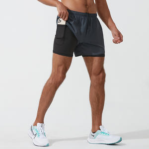 Shorts <span class=keywords><strong>de</strong></span> sport pour hommes d'été, taille mi-haute, cordon <span class=keywords><strong>de</strong></span> serrage, marathon, course à pied, double couche, anti-déchirure, plage, maillots <span class=keywords><strong>de</strong></span> <span class=keywords><strong>bain</strong></span> - Product Image 4