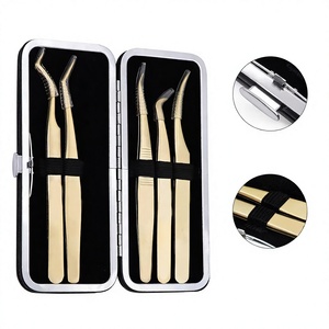 Pinzas para Cejas DANTRIC IMPLANTS con Punta Dorada, Juego de Pinzas de Precisión de Acero Inoxidable Duradero y de Lujo para Cejas - Product Image 6