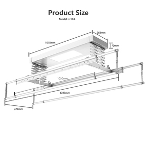 ราวตากผ้าอัตโนมัติพับได้อัจฉริยะ พร้อมรีโมทคอนโทรล ยืดหดได้ ติดผนัง พร้อมรีโมทคอนโทรลยกทำความสะอาด - Product Image 5