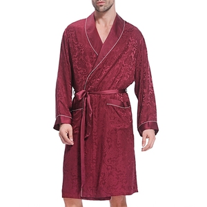 Vente en gros de <span class=keywords><strong>pyjamas</strong></span> bon marché fabricant Kimono en satin de soie à col châle pour hommes Robes de soirée de marié de luxe Robe de chambre pour hommes - Product Image 5